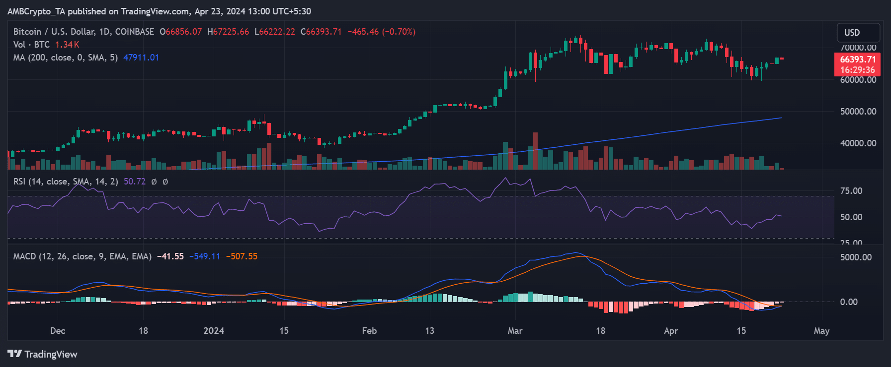 Bitcoin price trend