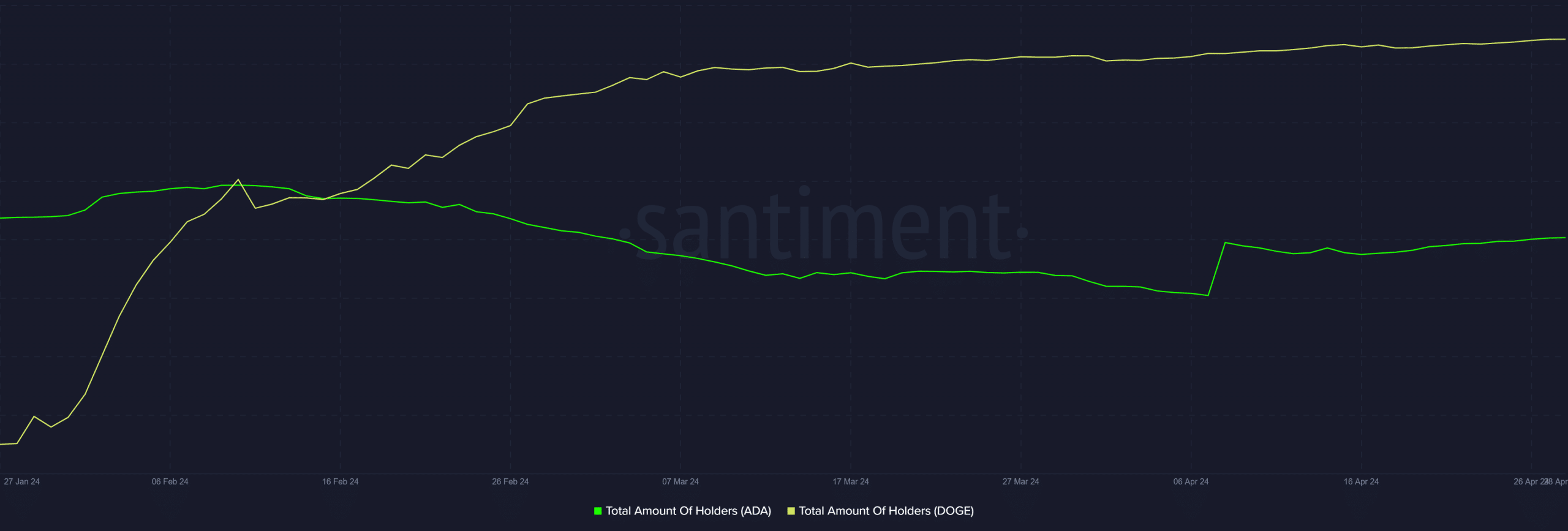 Dogecoin Cardano total holders