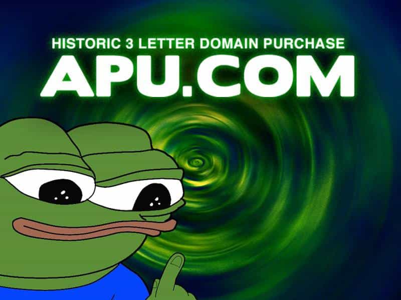 Apu Community hits the jackpot by acquiring the ultra-rare domain APU.COM