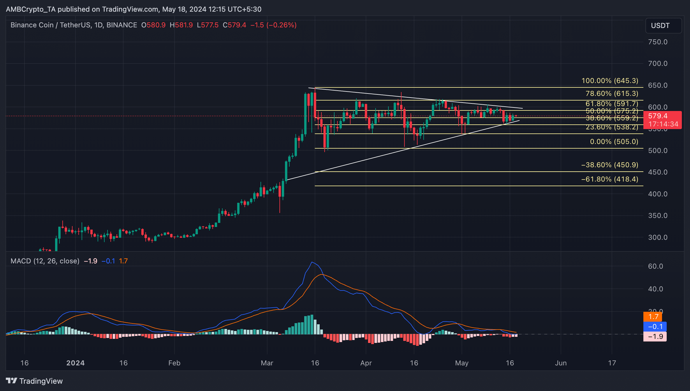 BNB 1-Day Chart TradingView