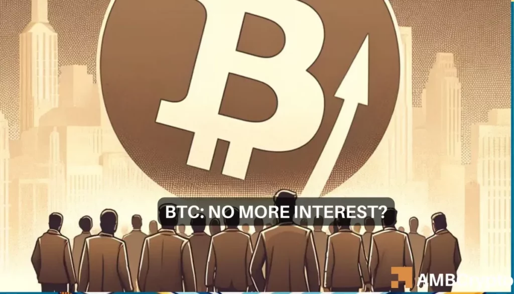 Bitcoin at K: Are investors losing interest? THIS is a worrying sign