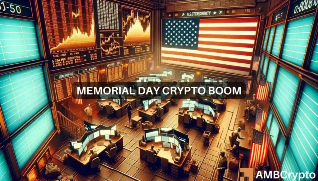 Memorial Day surge: Bitcoin hits K as U.S. stock markets pause