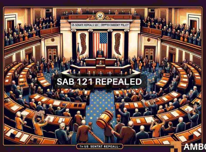 U.S Senate votes to repeal SEC’s crypto custody policy – SAB 121 – but…