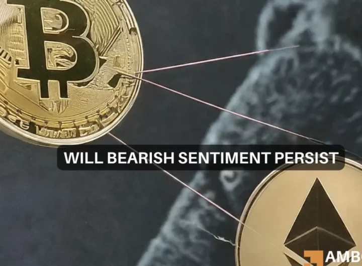 Bitcoin, Ethereum  investors suffer as bearish sentiment takes hold