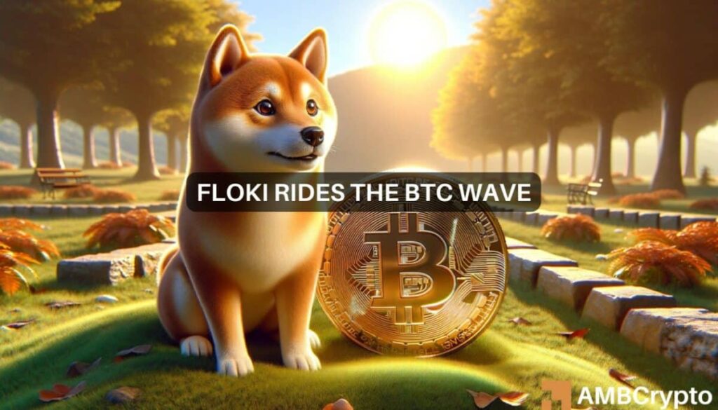 Floki rises by 23% after Bitcoin’s leap over k – What next?