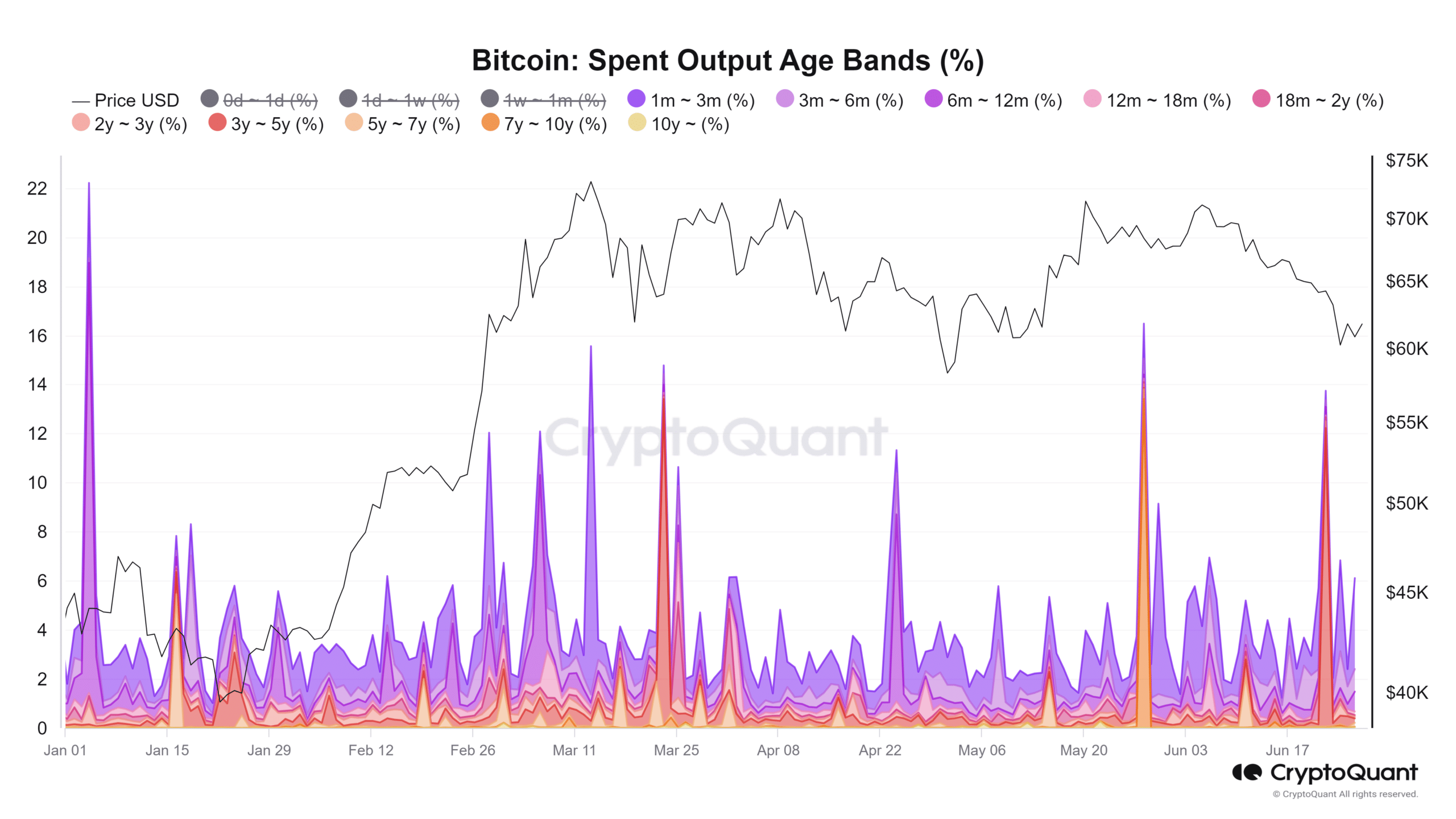 Bitcoin Spent Output Age Bands