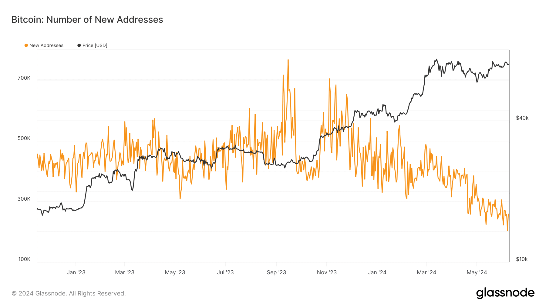 Bitcoin daily new addresses