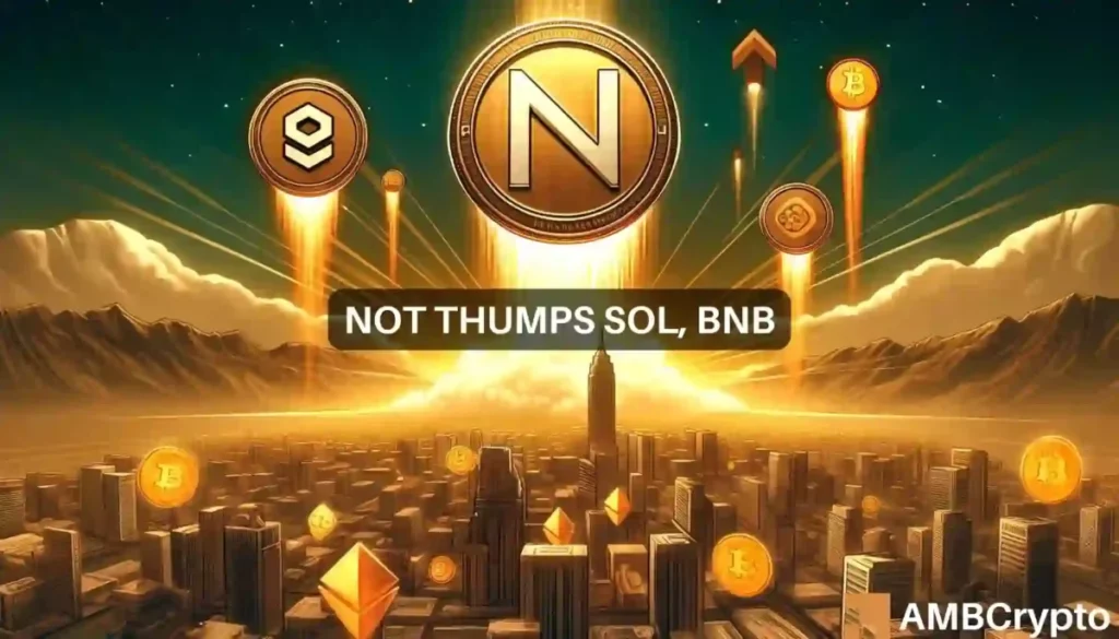 Notcoin surpasses Solana, BNB in volume: NOT to alt=