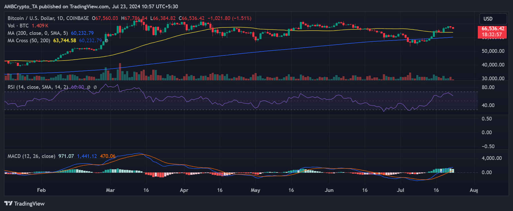 Bitcoin price trend