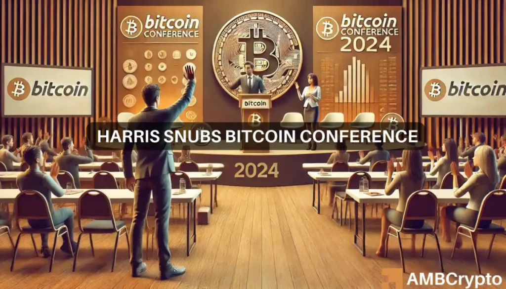 Trump in spotlight as Kamala Harris opts out of Bitcoin conference – What now?