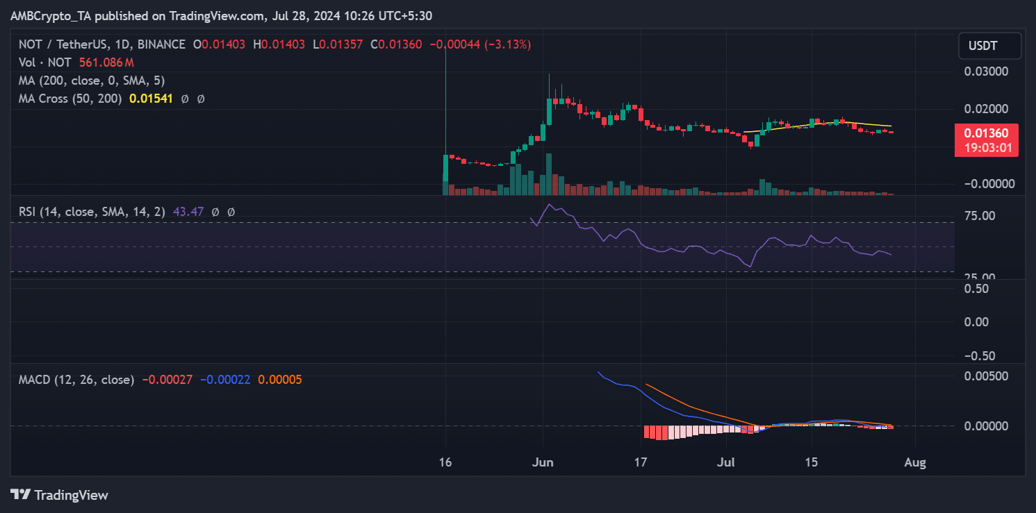 Notcoin price trend 