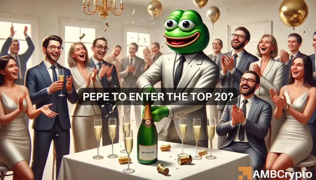 Assessing PEPE’s chances of breaking into the top 20 after meteoric 28% rise