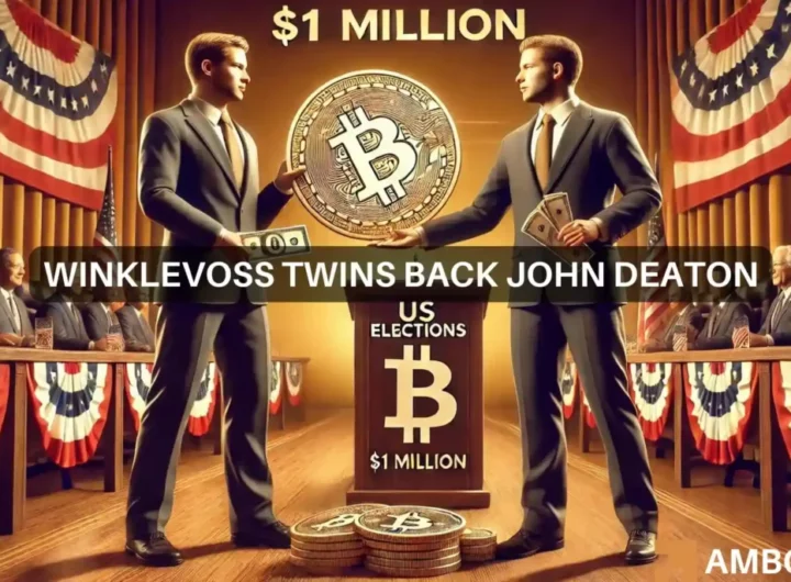 Winklevoss twins donate  mln in Bitcoin to John Deaton: ‘American hero!’