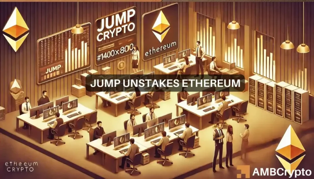 Jump crypto unstakes 4.8M Ethereum as ETH drops 30%: What’s going on?