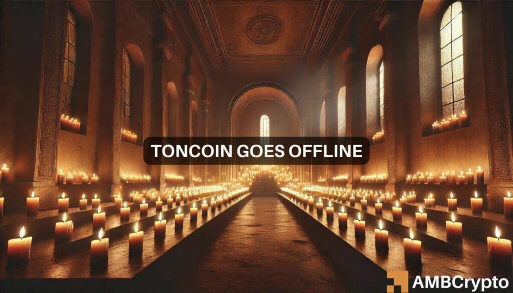 Toncoin halted: 3-hour network outage triggers price, volume dip