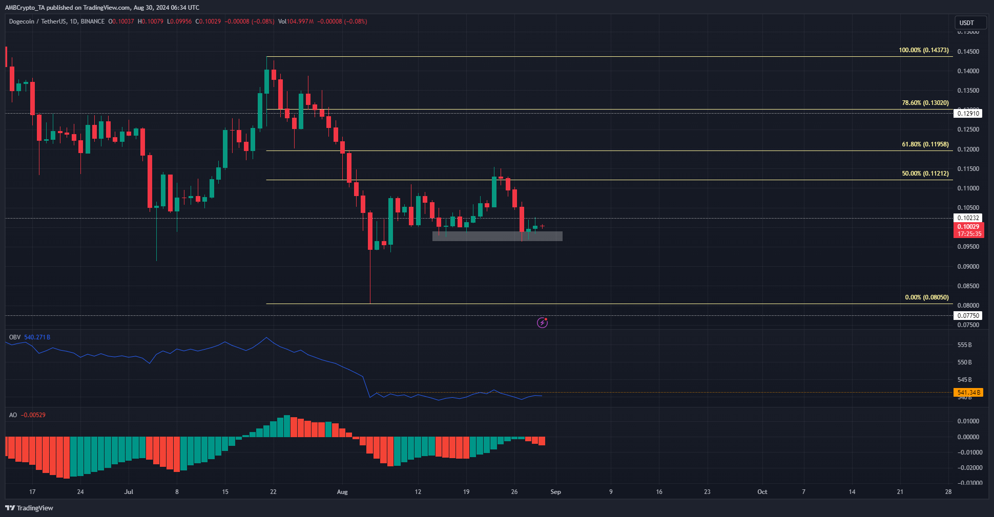 DOGE 1-day Price Chart