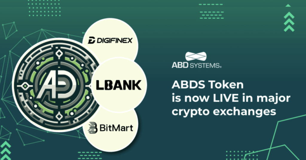 ABDS Token Now Live for Trading on 3 Major Crypto Exchanges