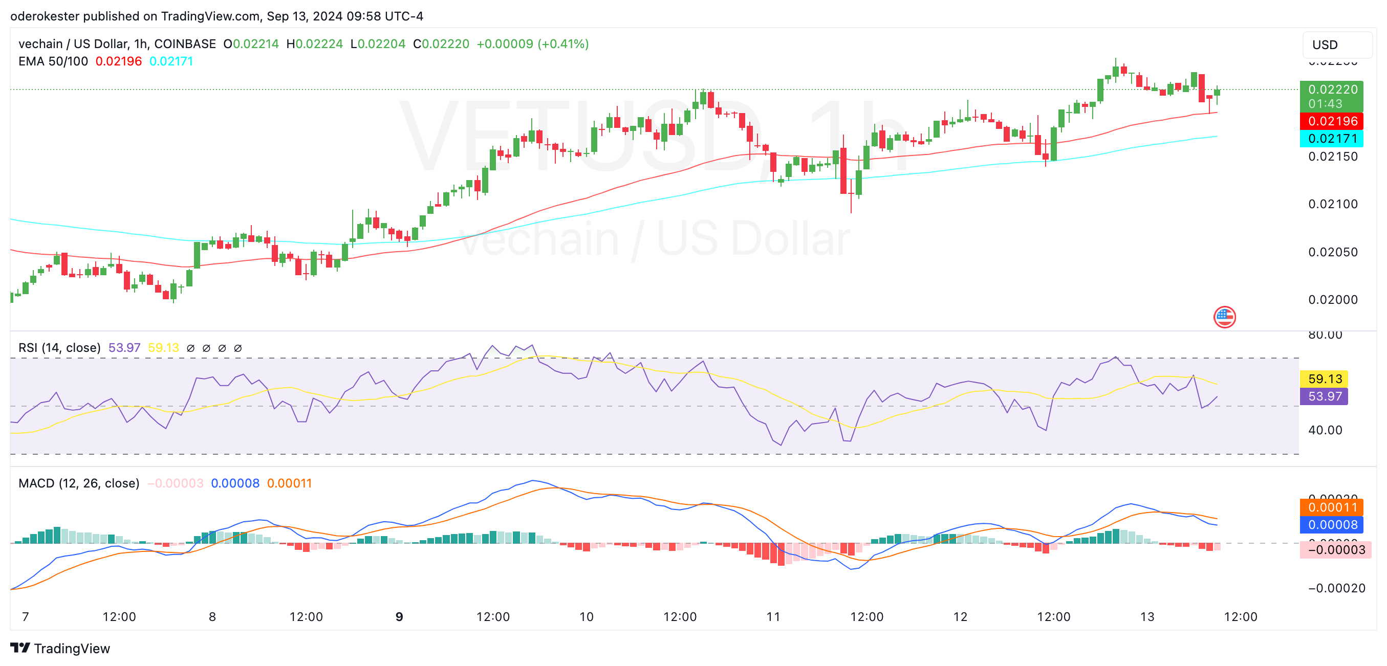 COINBASE:VETUSD Chart Image by oderokester