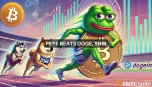 PEPE surges 6.69% in 24 hours: Can the memecoin beat DOGE, SHIB?