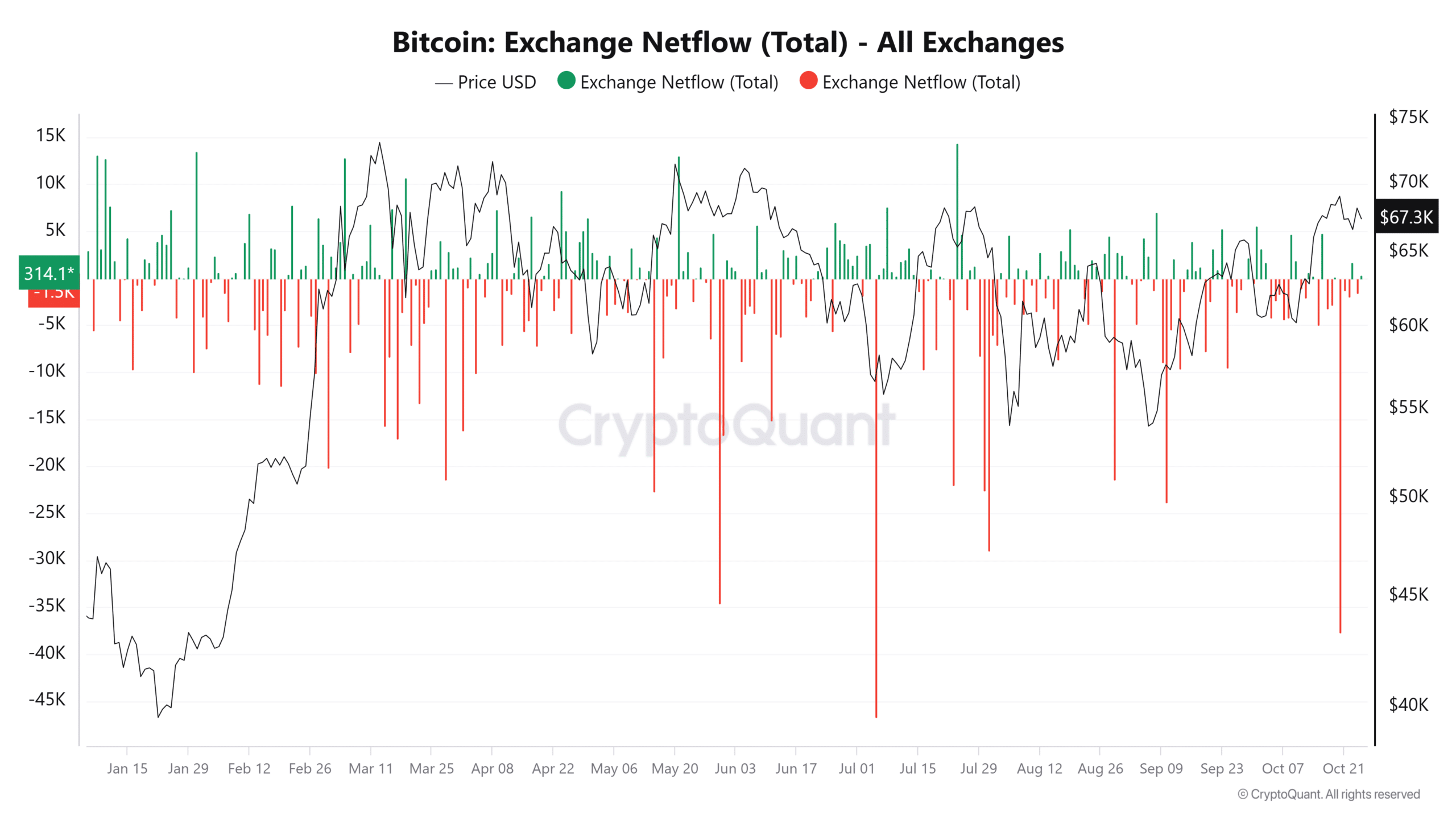 Bitcoin netflow