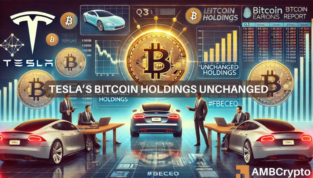 Tesla Bitcoin holdings remain unchanged, Q3 earnings report reveals