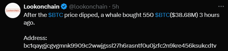 Whale transactions