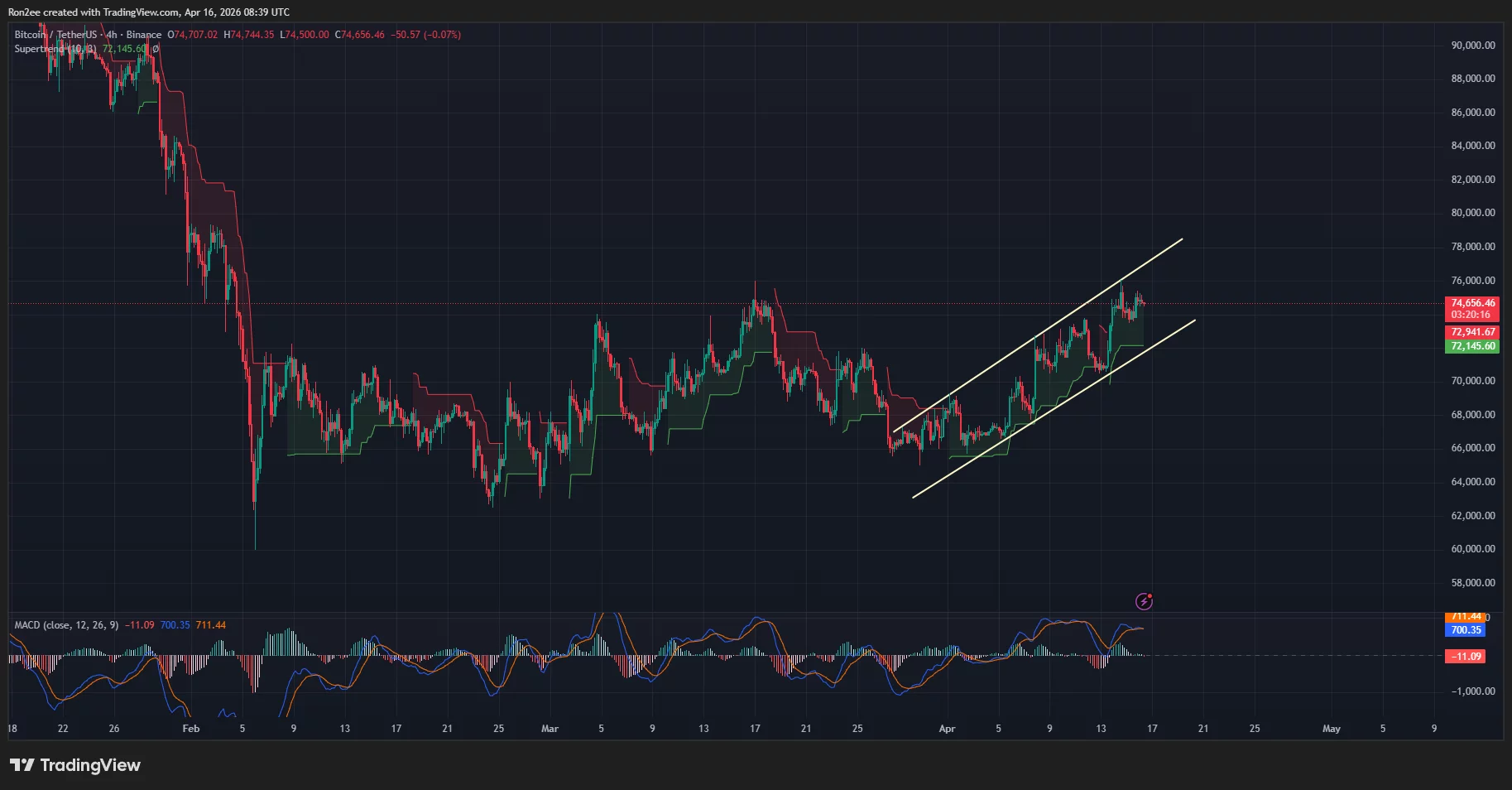 Bitcoin price has entered into an ascending parallel channel on the daily chart.