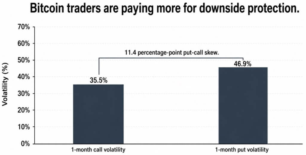 Bitcoin traders are paying more for downside protection