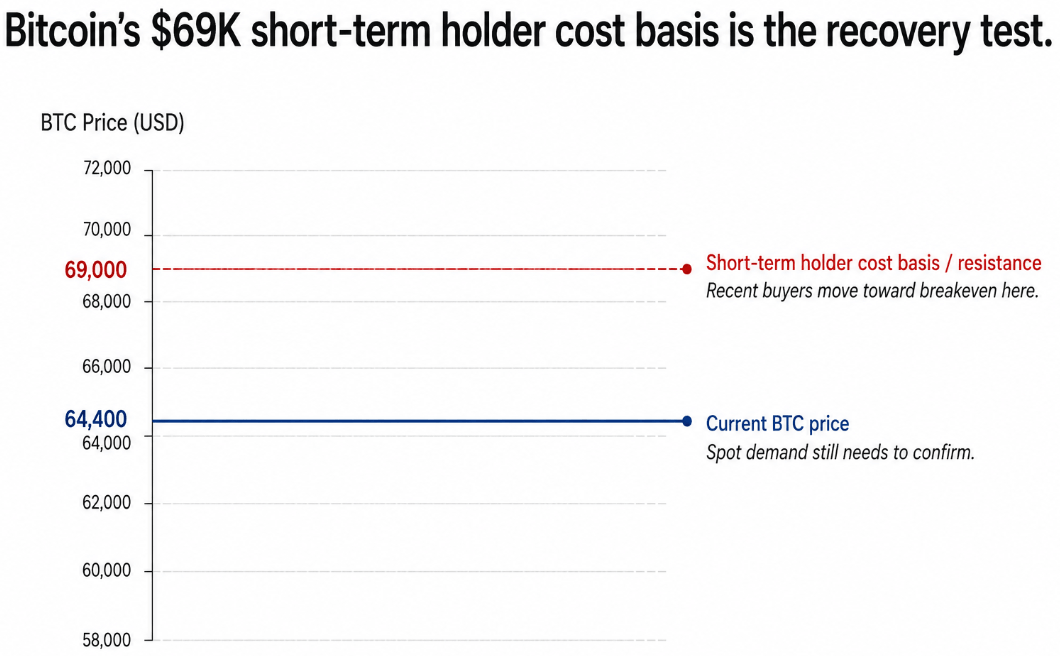 Bitcoin's $69,000 short-term holder cost basis is the recovery test
