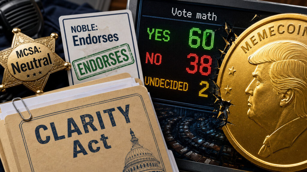 Trump memecoin ethics fight still controls CLARITY Act vote after law enforcement opposition cracks Trump memecoin ethics fight still controls CLARITY Act vote after law enforcement opposition cracks